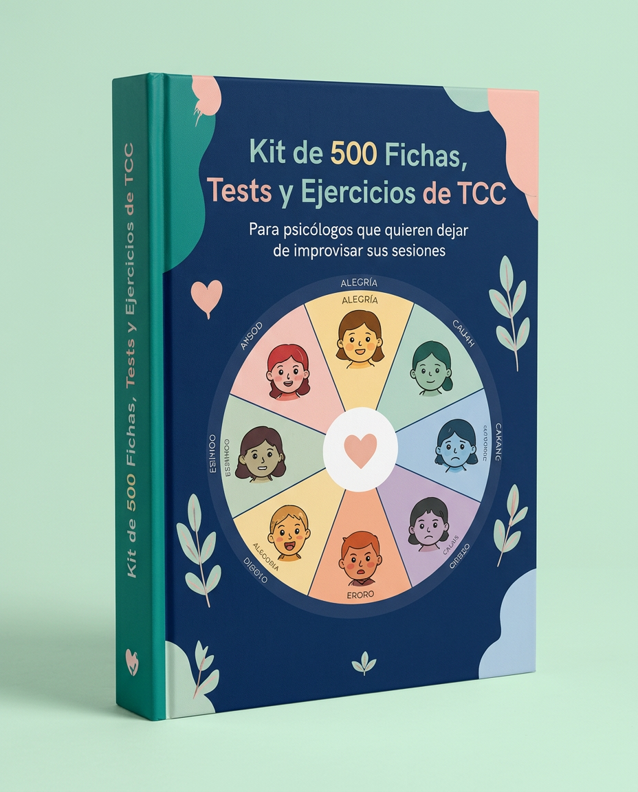 Libro del Kit de 500 Fichas, Tests y Ejercicios de TCC, sin modelo